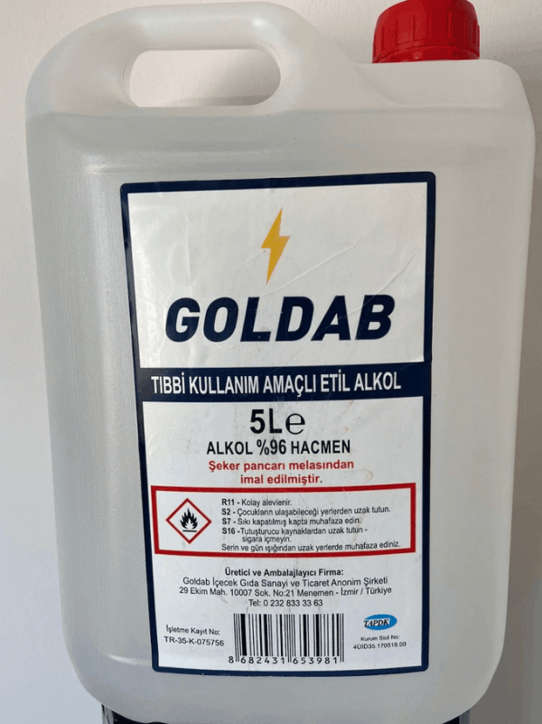 Goldab Etil Alkol 5 Litre - Görsel 2